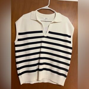 Sleeveless Popover Polo Sweater